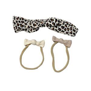 H&m Leopard Print Headband and Mini Bows Set